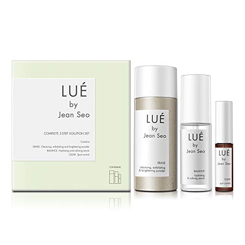 LUE By Jean Seo - SKIN SOLUTION SET a THREE Step Solution for All Skin Types, Includes Lue by Jean Seo ERASE exfoliant, BALANCE Hydrating Serum and CLEAR Spot Control